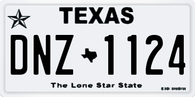 TX license plate DNZ1124