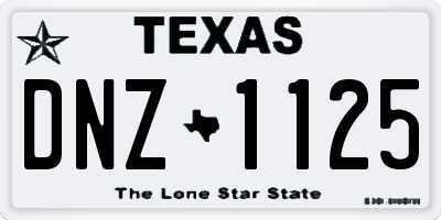 TX license plate DNZ1125