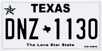 TX license plate DNZ1130