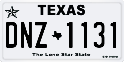 TX license plate DNZ1131