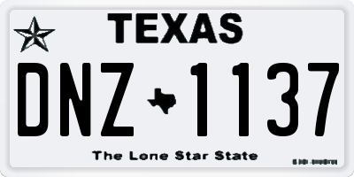 TX license plate DNZ1137