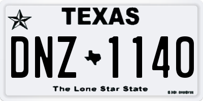 TX license plate DNZ1140