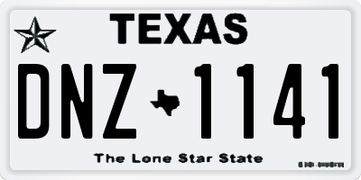 TX license plate DNZ1141