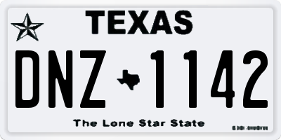 TX license plate DNZ1142