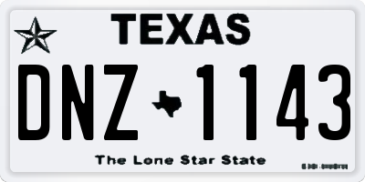 TX license plate DNZ1143