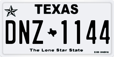 TX license plate DNZ1144