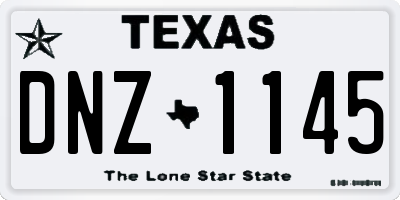 TX license plate DNZ1145