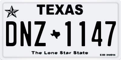 TX license plate DNZ1147