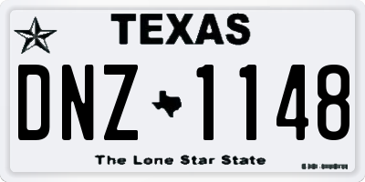 TX license plate DNZ1148