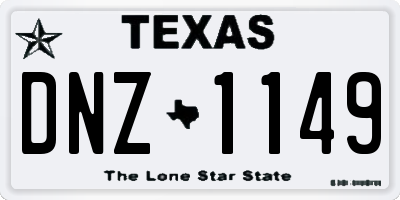 TX license plate DNZ1149