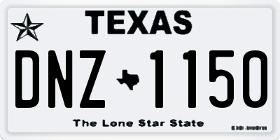 TX license plate DNZ1150