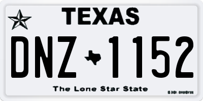 TX license plate DNZ1152