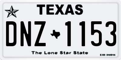 TX license plate DNZ1153