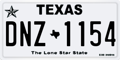 TX license plate DNZ1154