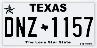 TX license plate DNZ1157