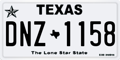 TX license plate DNZ1158