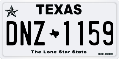 TX license plate DNZ1159