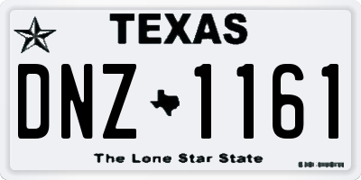 TX license plate DNZ1161