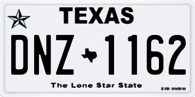 TX license plate DNZ1162