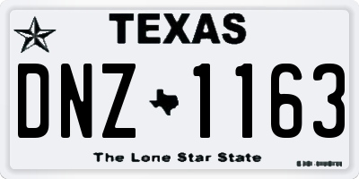 TX license plate DNZ1163
