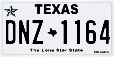 TX license plate DNZ1164