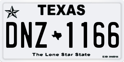 TX license plate DNZ1166