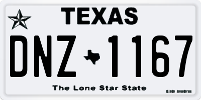 TX license plate DNZ1167
