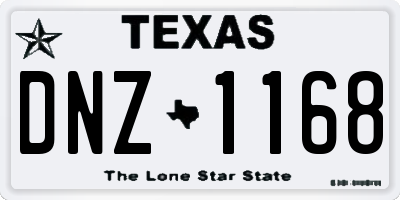 TX license plate DNZ1168