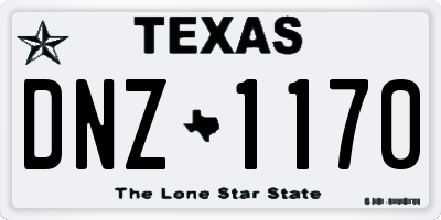 TX license plate DNZ1170