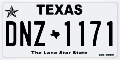 TX license plate DNZ1171