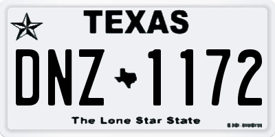 TX license plate DNZ1172