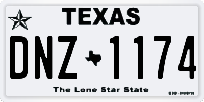 TX license plate DNZ1174