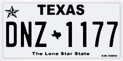 TX license plate DNZ1177