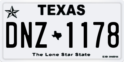 TX license plate DNZ1178