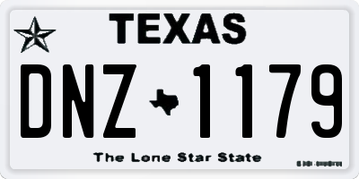 TX license plate DNZ1179