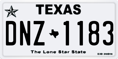 TX license plate DNZ1183