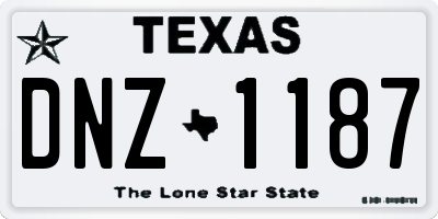 TX license plate DNZ1187
