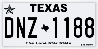 TX license plate DNZ1188