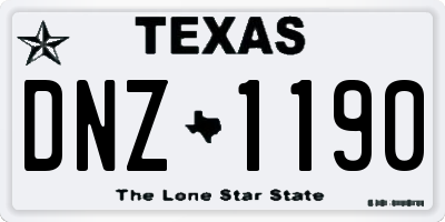 TX license plate DNZ1190