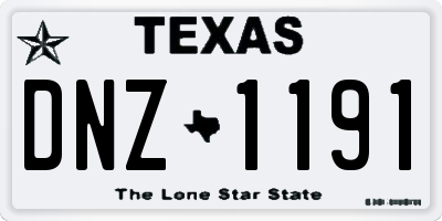 TX license plate DNZ1191
