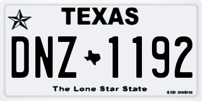 TX license plate DNZ1192