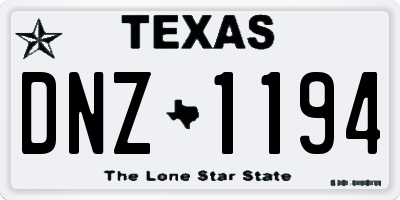 TX license plate DNZ1194