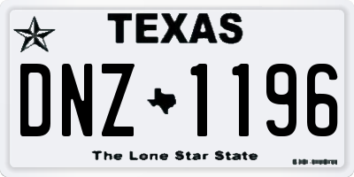TX license plate DNZ1196