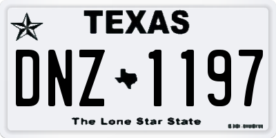 TX license plate DNZ1197