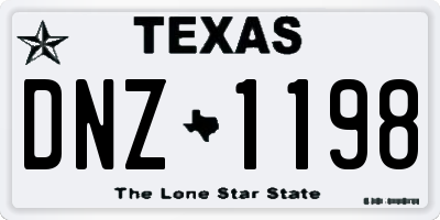 TX license plate DNZ1198