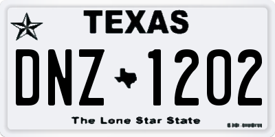 TX license plate DNZ1202