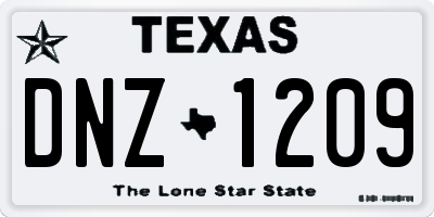 TX license plate DNZ1209