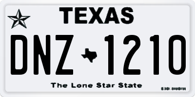TX license plate DNZ1210