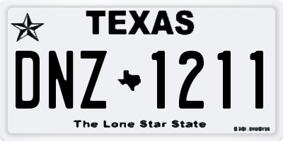 TX license plate DNZ1211