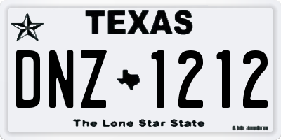 TX license plate DNZ1212